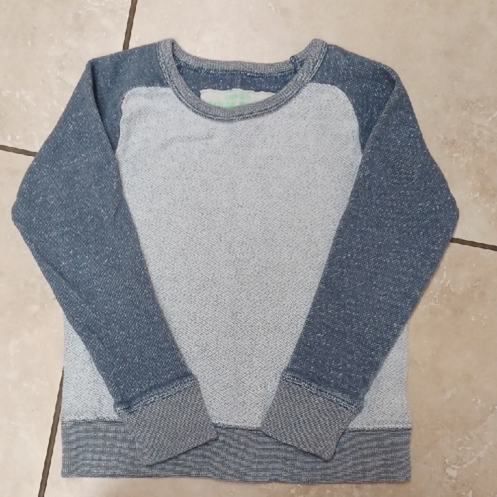 Crewcuts Two-Tone Blue Crewneck Sweatshirt, Size Kids 6-7
